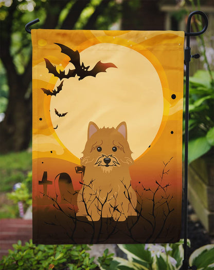 Caroline's Treasures BB4286GF Halloween Norwich Terrier Flag Garden Size, Small, Multicolor