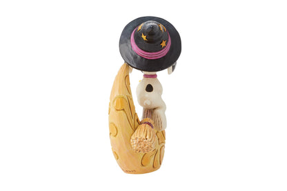 Enesco Peanuts by Jim Shore Halloween Snoopy and Woodstock Witches on Moon Figurine, 5.91 Inch, Multicolor