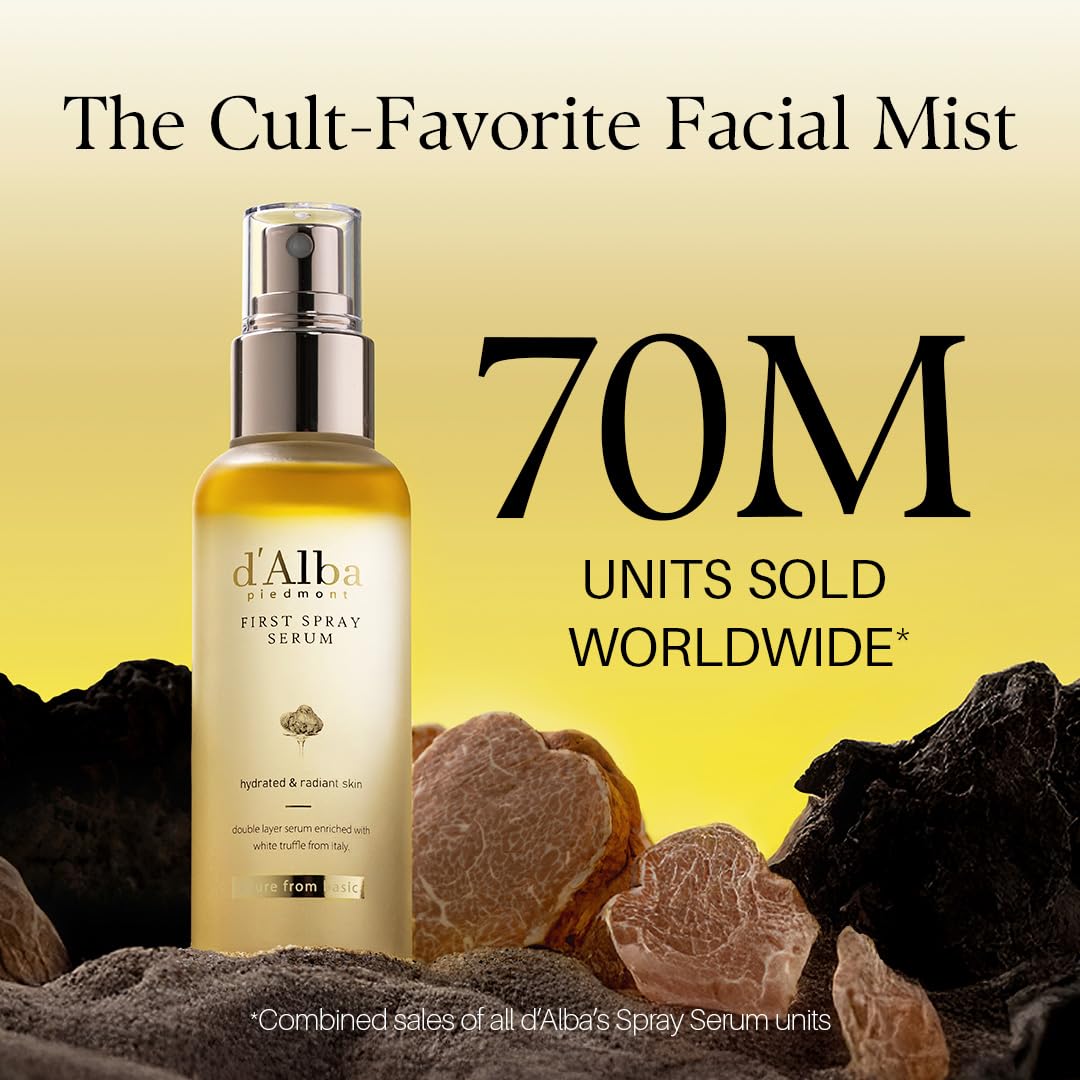 d'alba Piedmont Italian White Truffle First Spray Serum, Vegan Skin Care, Hydrating Face Moisturizer, Glow Serum for Radiant Skin, Non Comedogenic, All In One Mist, Korean skincare, 50ml