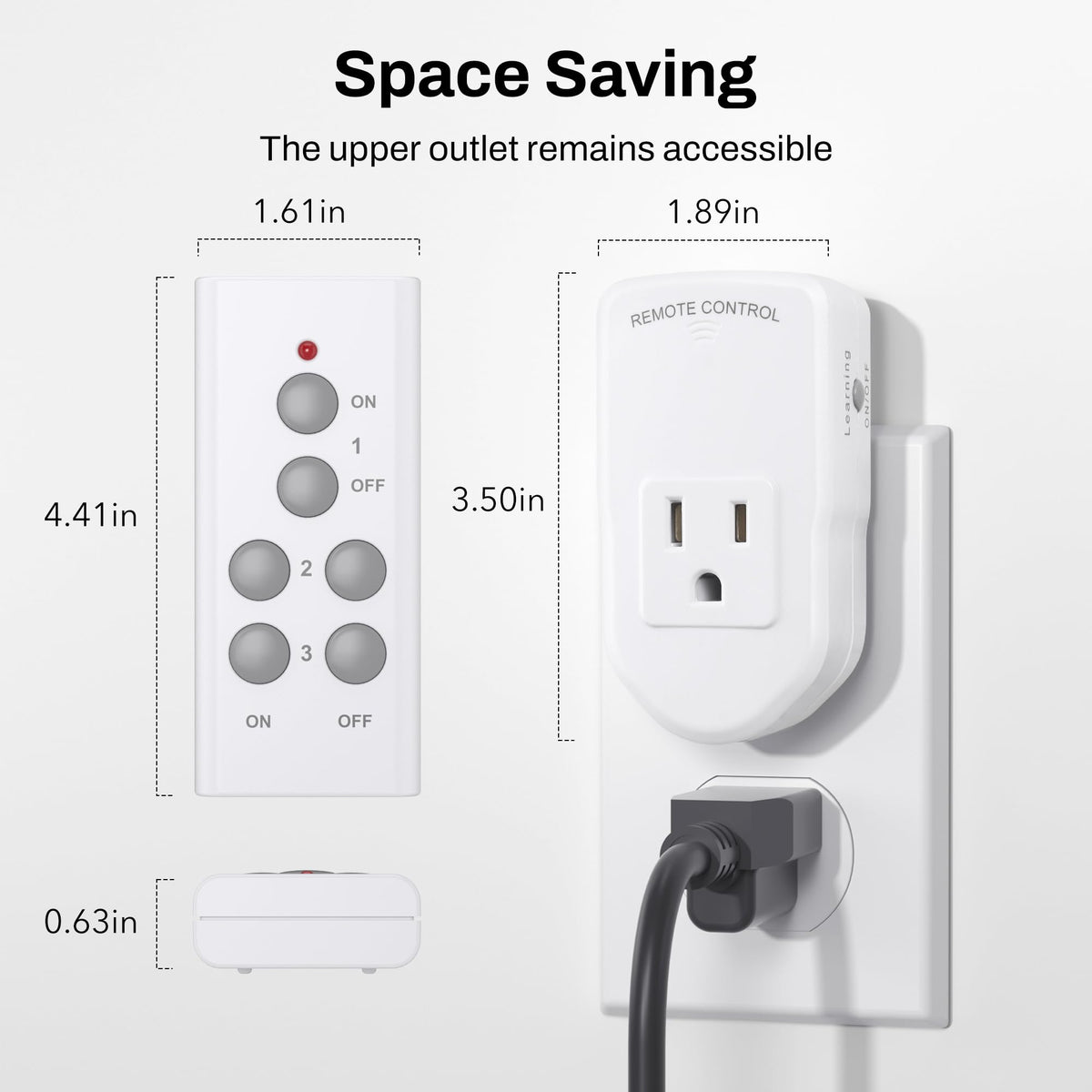 BN-LINK Wireless Remote Control Electrical Outlet Switch for Lights, Fans, Christmas Lights, Small Appliance, Long Range White 10A/1200W, 1 Remote + 1 Outlet 🍁 All In One Marketplace Canada