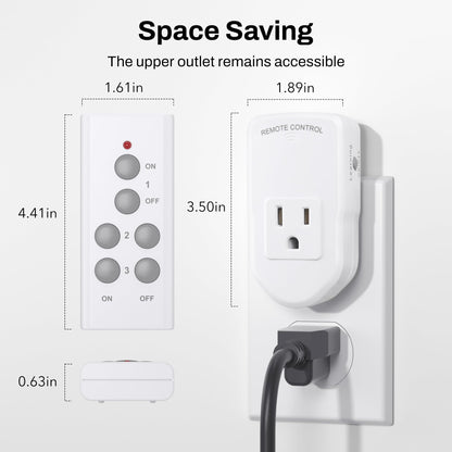 BN-LINK Wireless Remote Control Electrical Outlet Switch for Lights, Fans, Christmas Lights, Small Appliance, Long Range White 10A/1200W, 1 Remote + 1 Outlet 🍁 All In One Marketplace Canada