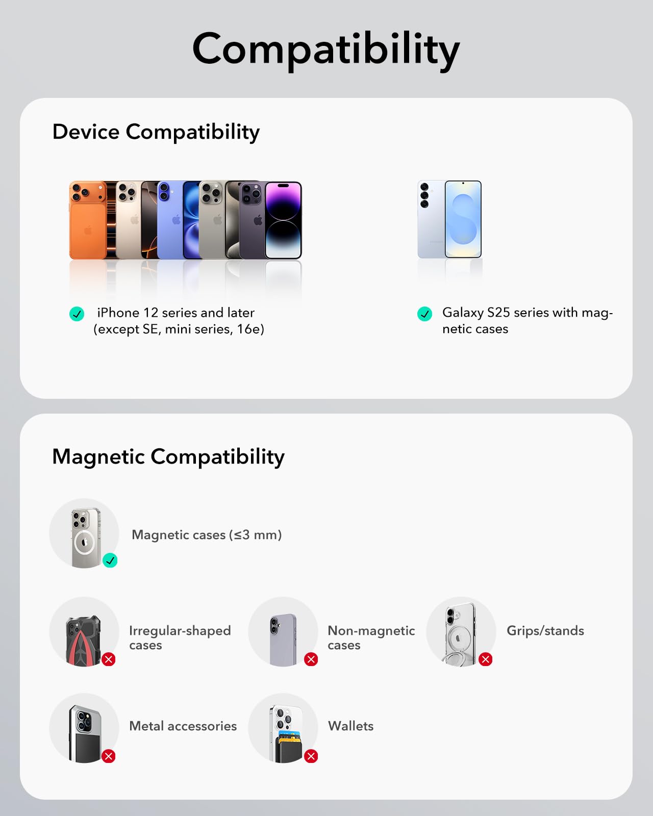 ESR 15W for MagSafe Car Mount Charger, Air Vent Dashboard Wireless Magnetic Phone Holder Chargerfor iPhone 17e Air 17 Pro Max 16 15 14 Plus 13 12 Mini, Galaxy S25/S26 Series for MagSafe Accessories