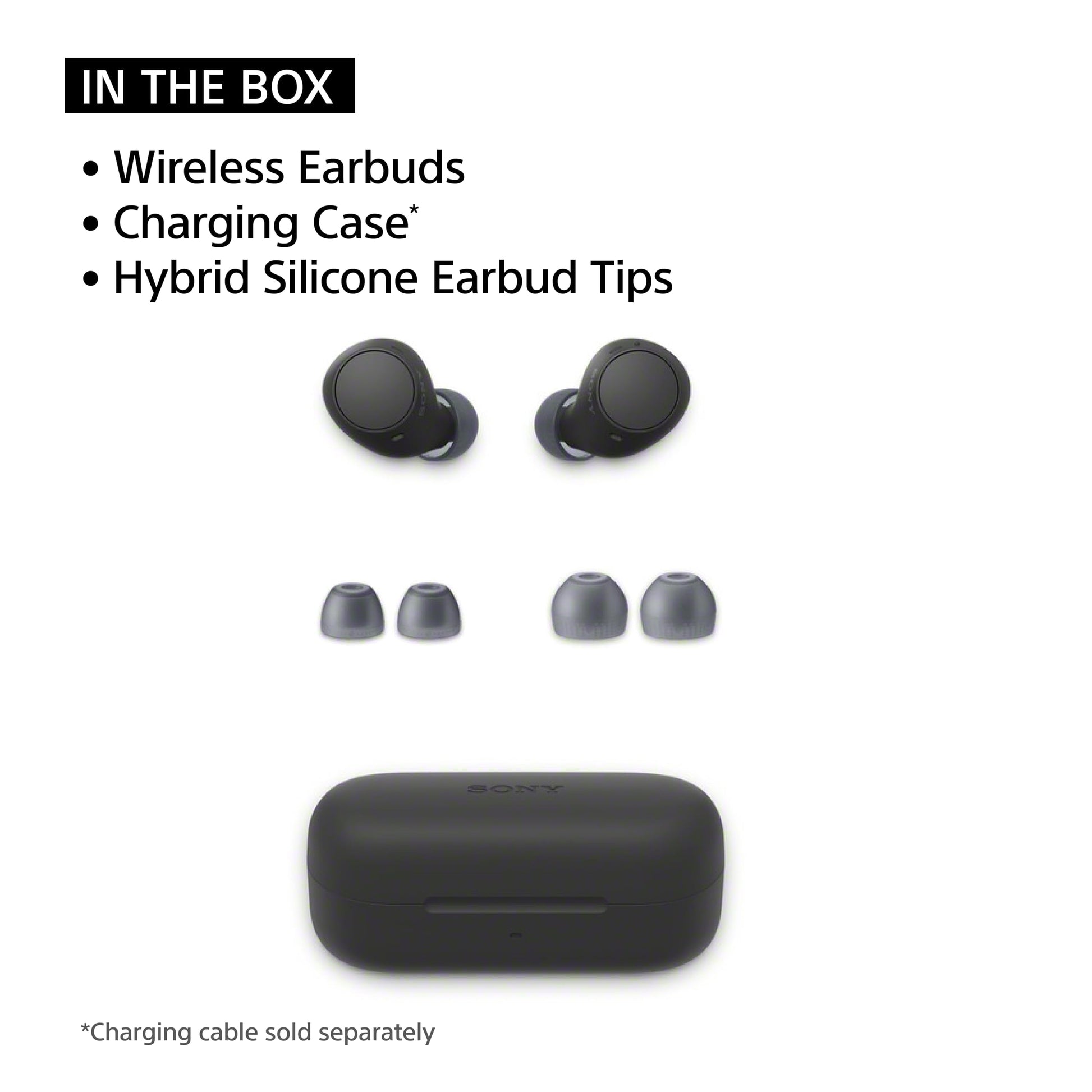 Sony WF-C510 Truly Wireless in-Ear Bluetooth Earbud Headphones with up to 22-Hour Battery, Multipoint-Connection, Mic and IPX4 Water Resistance, Black - New
