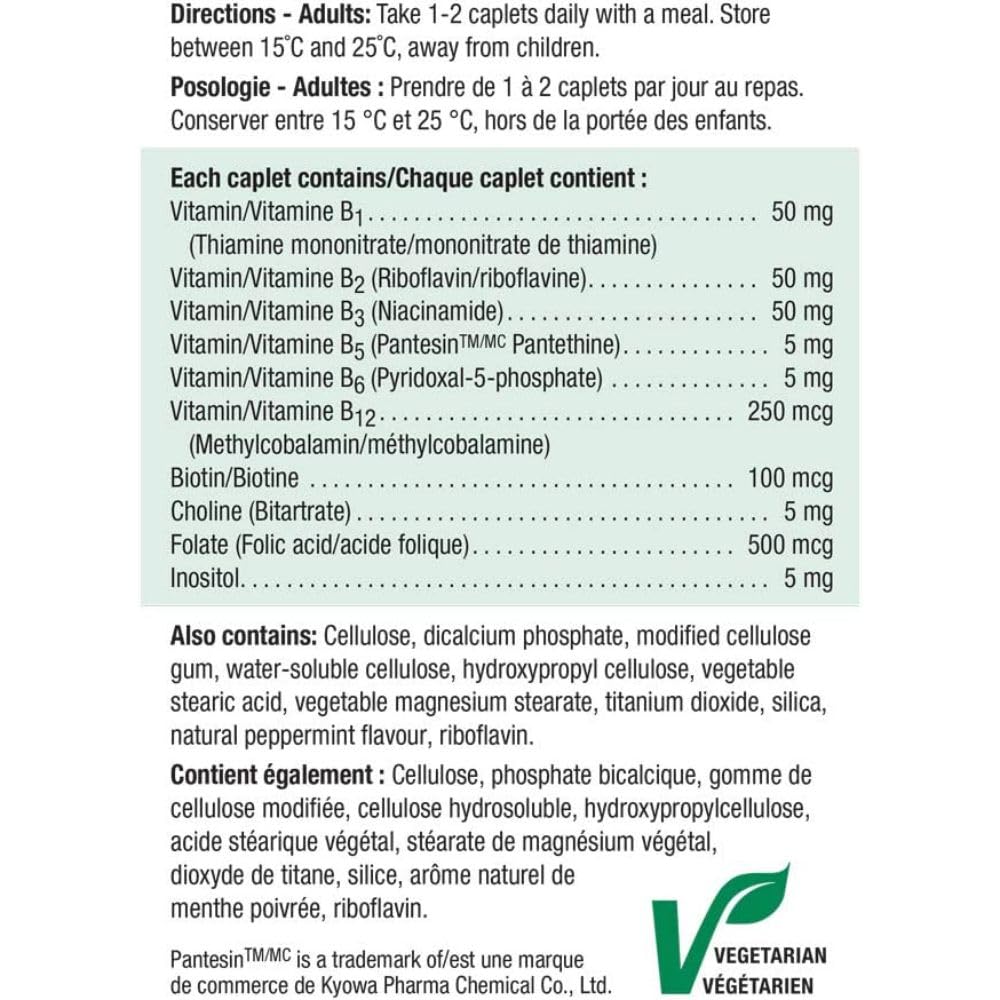 Jamieson Vitamin B50 Complex, Blend of 8 Essential B Vitamins, with Folate for Cellular Health, Supports Energy Production and Metabolism. Vegetarian, Non-GMO. Gluten-Free, Value Size, 200 Caplets, Proudly Canadian - Available at All In One Marketplace Canada