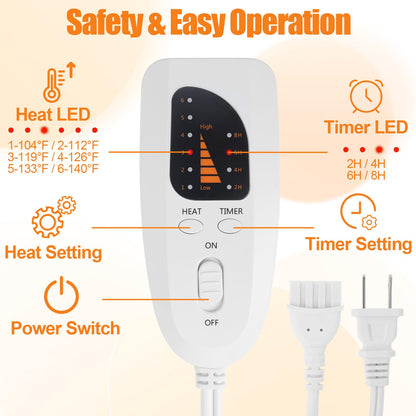 Electric Heated Foot Warmer with 6 Heat Settings and 4 Timers for Men Women 🍁 All In One Marketplace Canada
