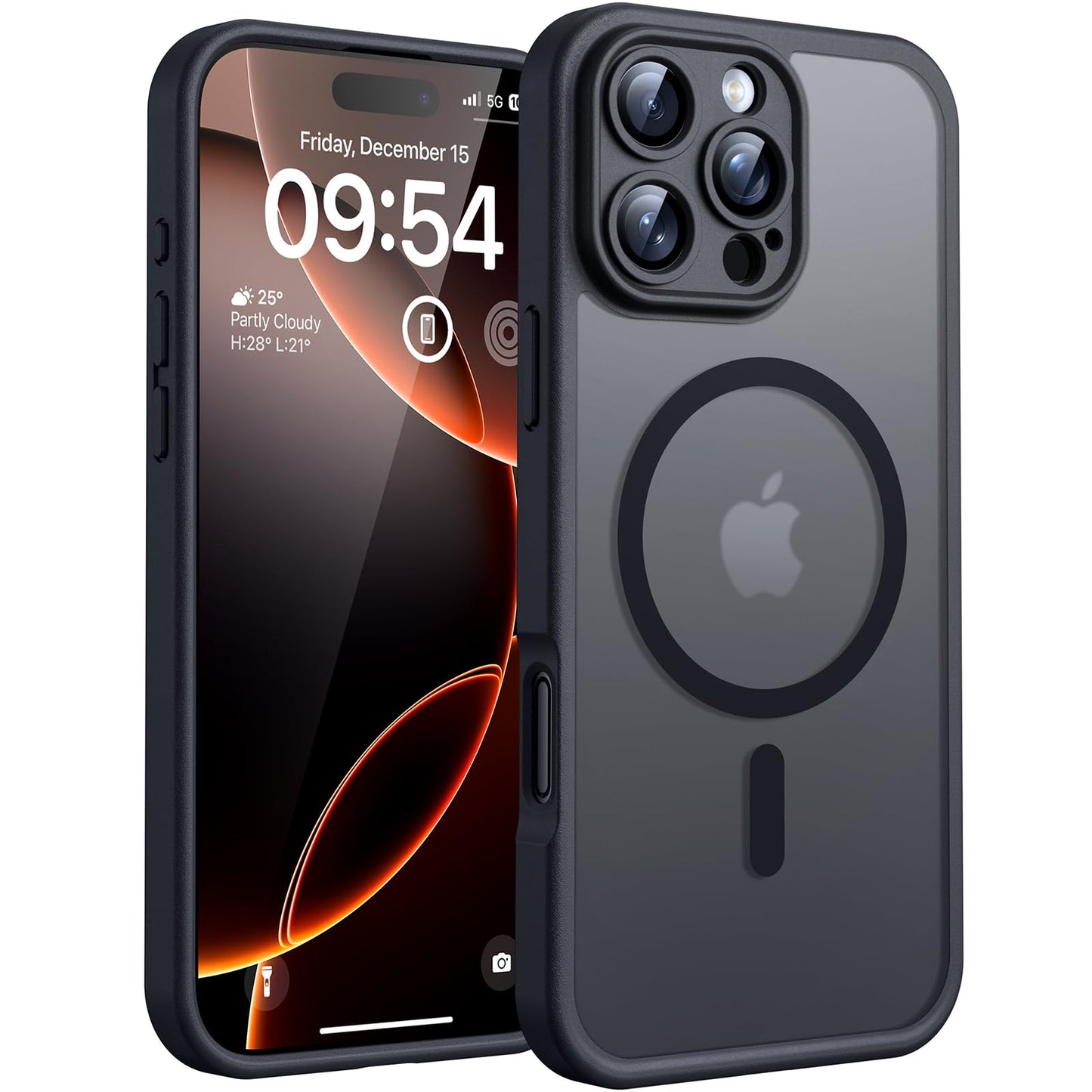 TOCOL Magnetic for iPhone 16 Pro Max Case, Upgraded Full Camera Protection, Fit for MagSafe, Rugged Phone Case for iPhone 16 Pro Max 6.9 Inch, Drop Protection, Anti-Scratch, Black