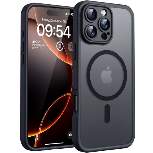 TOCOL Magnetic for iPhone 16 Pro Max Case, Upgraded Full Camera Protection, Fit for MagSafe, Rugged Phone Case for iPhone 16 Pro Max 6.9 Inch, Drop Protection, Anti-Scratch, Black