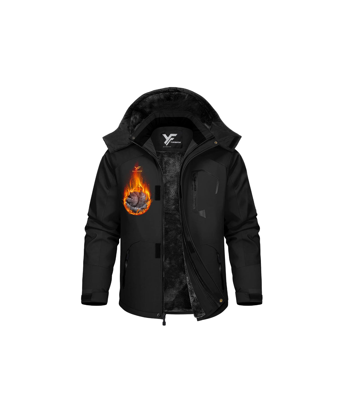 Men Winter Jacket Work Coat Waterproof Windbreaker Insulated Heavy Softshell Heat Warm Thermal Clothes Ski Snow Snowboard Snowmobile Casual Outdoor Cold Weather Safety Security Construction 🍁 All In One Marketplace Canada
