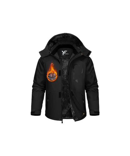 Men Winter Jacket Work Coat Waterproof Windbreaker Heavy Softshell Heat Warm Thermal Insulated Ski Snow Snowboard Snowmobile Casual Outdoor Cold Weather Flight Bomber Pilot Workwear Black 🍁 All In One Marketplace Canada