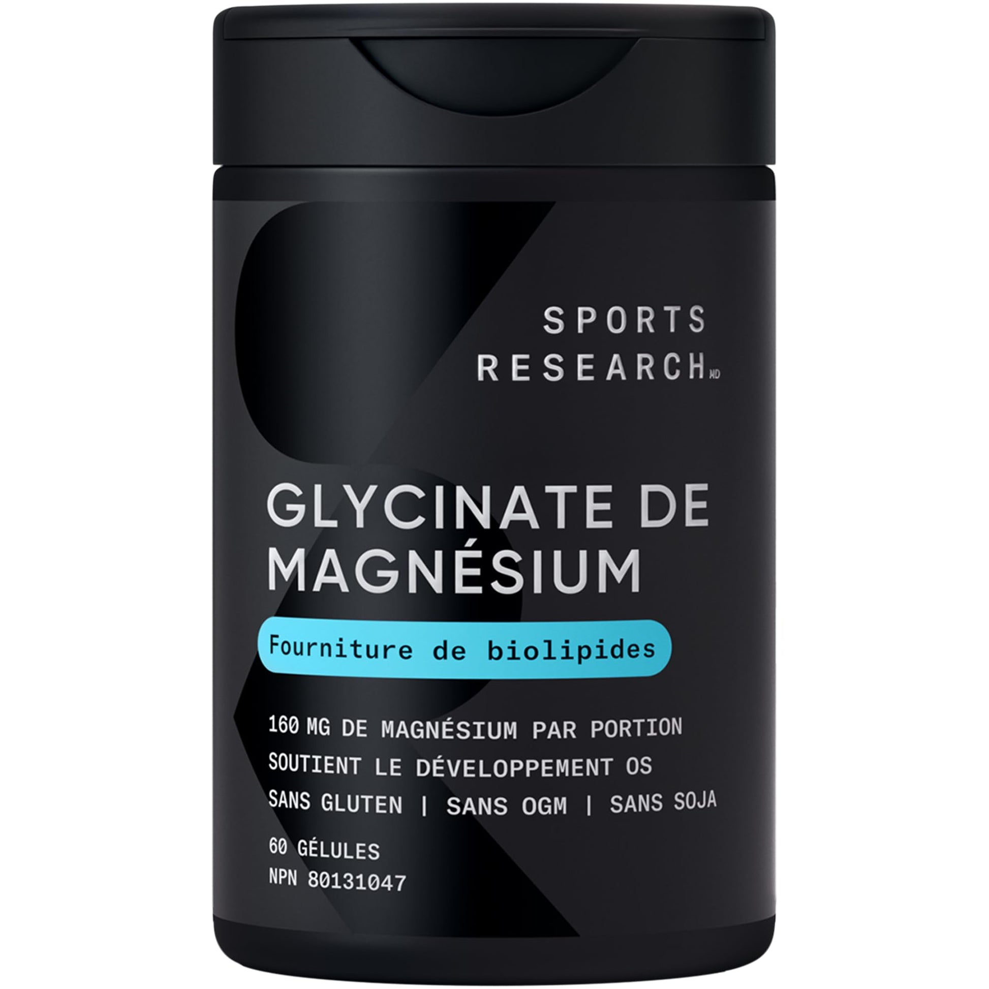 Sports Research® Magnesium Glycinate - Supports Bone Development & Muscle Function | 160mg of Chelated Elemental Magnesium w/Coconut MCT Oil | Non-GMO, Gluten & Soy Free - Liquid Softgels | 60 Count - Available at All In One Marketplace Canada