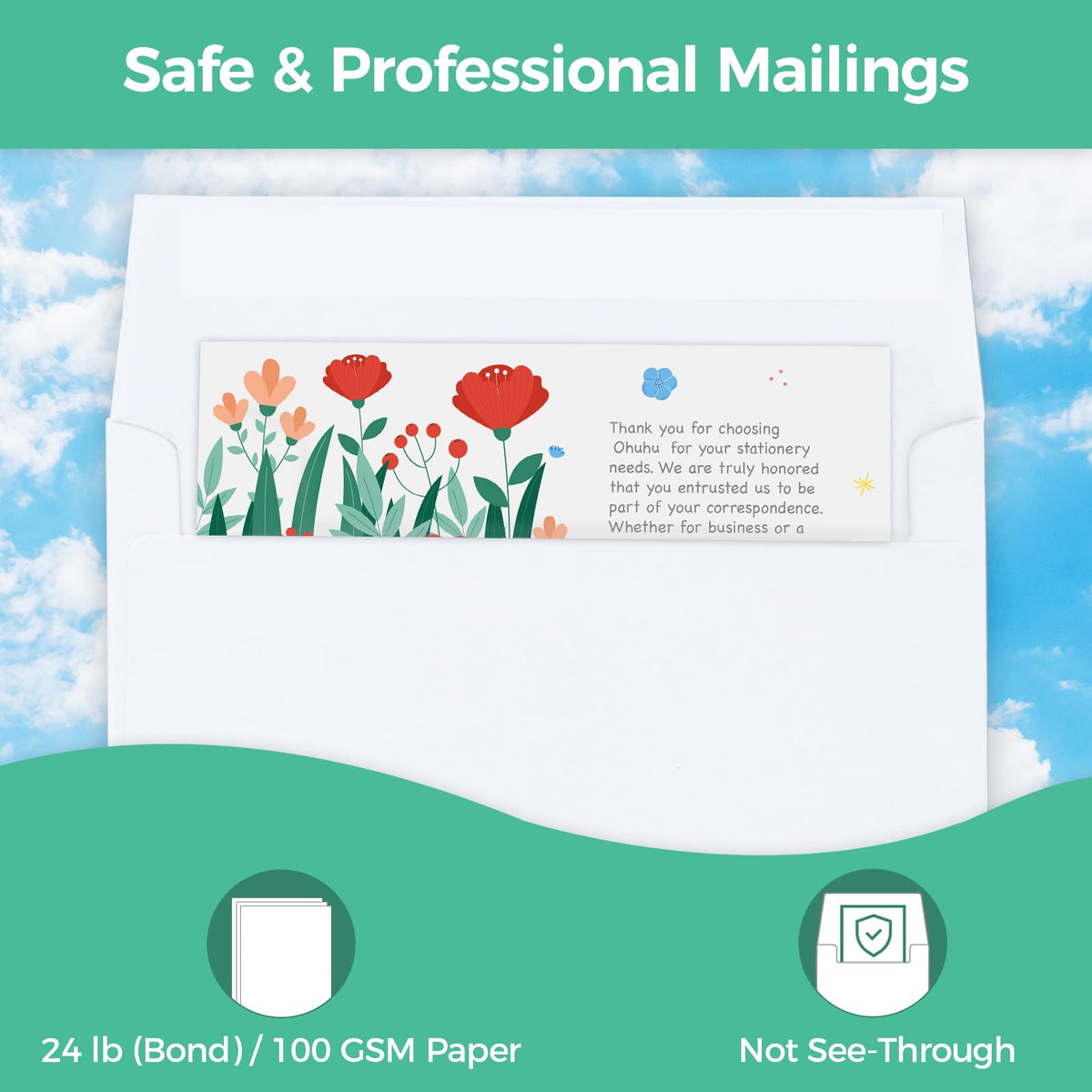 Ohuhu A7 Printable White 5x7 Self-Seal Envelopes 500-Pack 🍁 All In One Marketplace Canada
