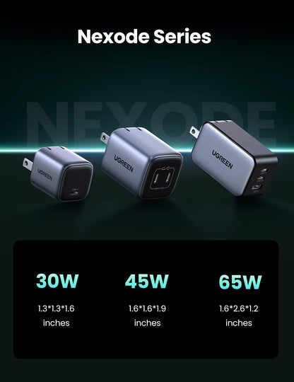 UGREEN Nexode 45W USB C Charger Block, GaN PPS Dual Port USB C Fast Charger Super Fast Charge 2.0 Wall Plug Compatible with Galaxy S26 S25 S24 Ultra S23 A54, iPhone 17 16 Pro Max, iPad, Pixel 10 9 8