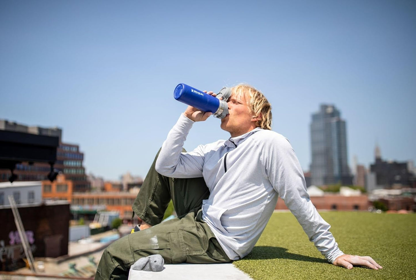 Stanley Quick Flip GO Water Bottle 24 oz | Push Button Lid | Leakproof and Packable for Travel and Sports | Insulated Stainless Steel | BPA-Free | Black 2.0 🍁 All In One Marketplace Canada