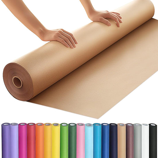 PerkHomy 36" x 2,400" (200') Brown Kraft Paper Roll for Craft Bulletin Board Paper Art Table Covering Crafting Gift Wrapping Bouquet Packing Parcel 70GSM 50LB (Brown, 36" x 200') - Available at All In One Marketplace Canada