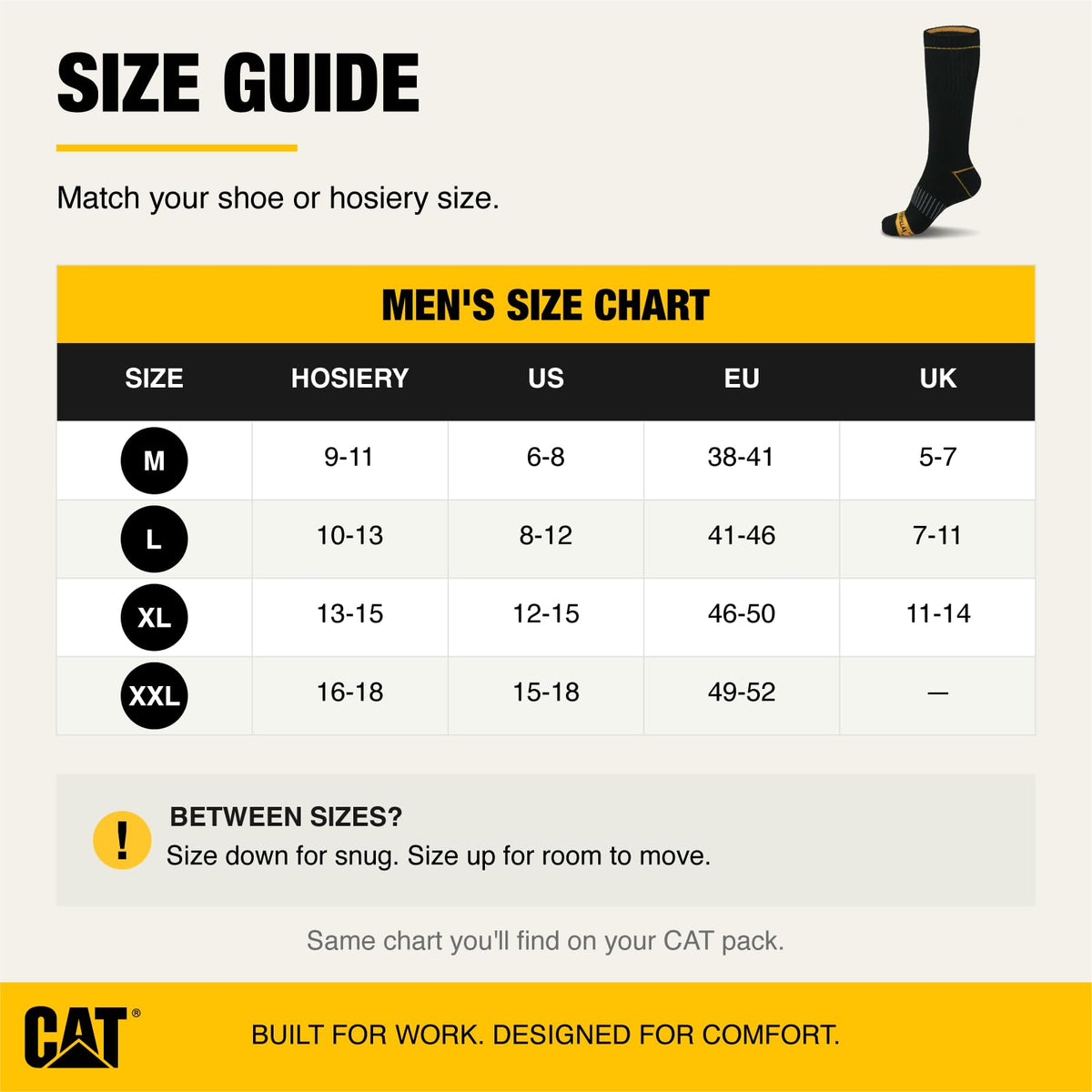 Caterpillar Men's Half Cushioned Crew Socks Pack, Black (6 Pack), X-Large