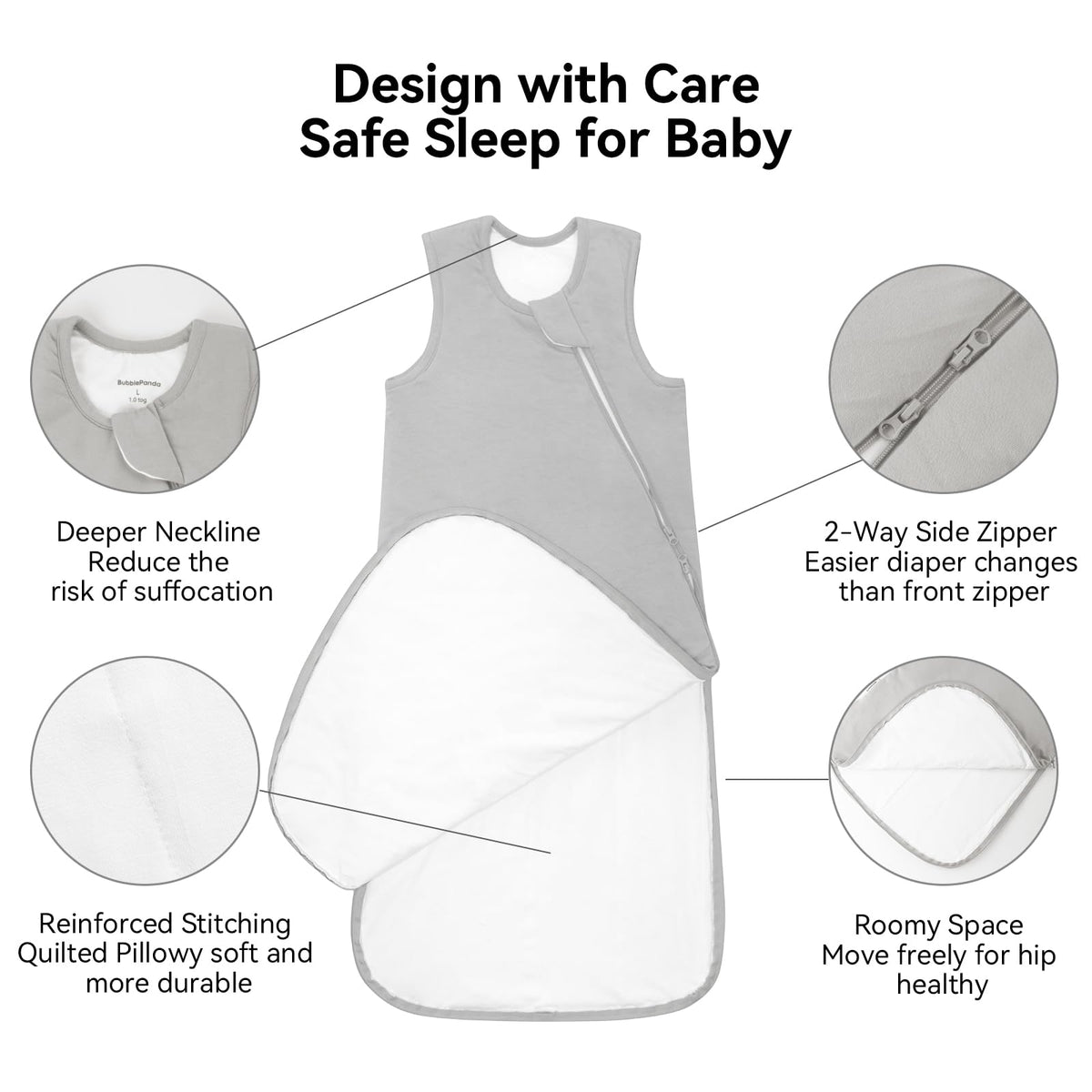 BubblePanda Bamboo Sleep Sack 2t-3t 2.5 Tog Soft Toddler Winter Warms 🍁 All In One Marketplace Canada