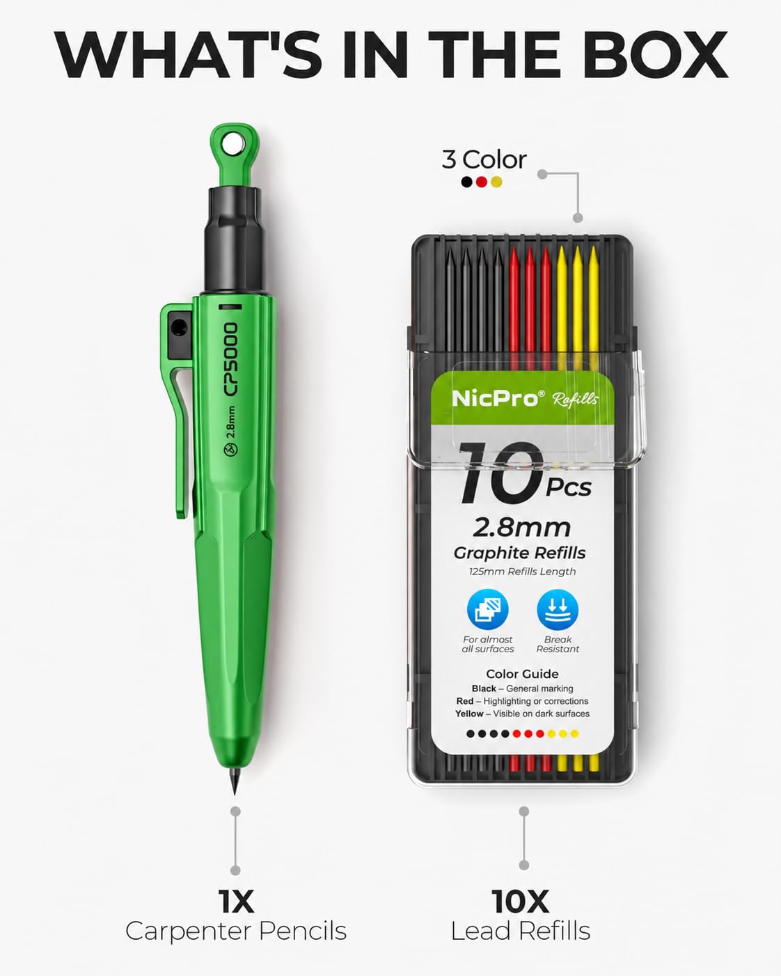 Nicpro CP5000 Carpenter Pencils Magnetic Armored for Father's HoliDay Gifts 🍁 All In One Marketplace Canada