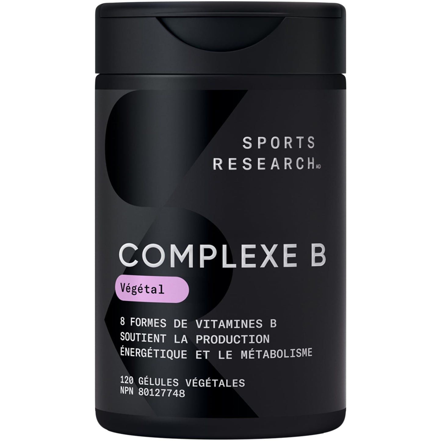Sports Research® Vitamin B-Complex - Full Spectrum of B Vitamins with Methylated B12 & Folate - Gluten Free · Plant-Based · Non-GMO · Vegan-Friendly Formula - 120 Veggie Softgels - Available at All In One Marketplace Canada