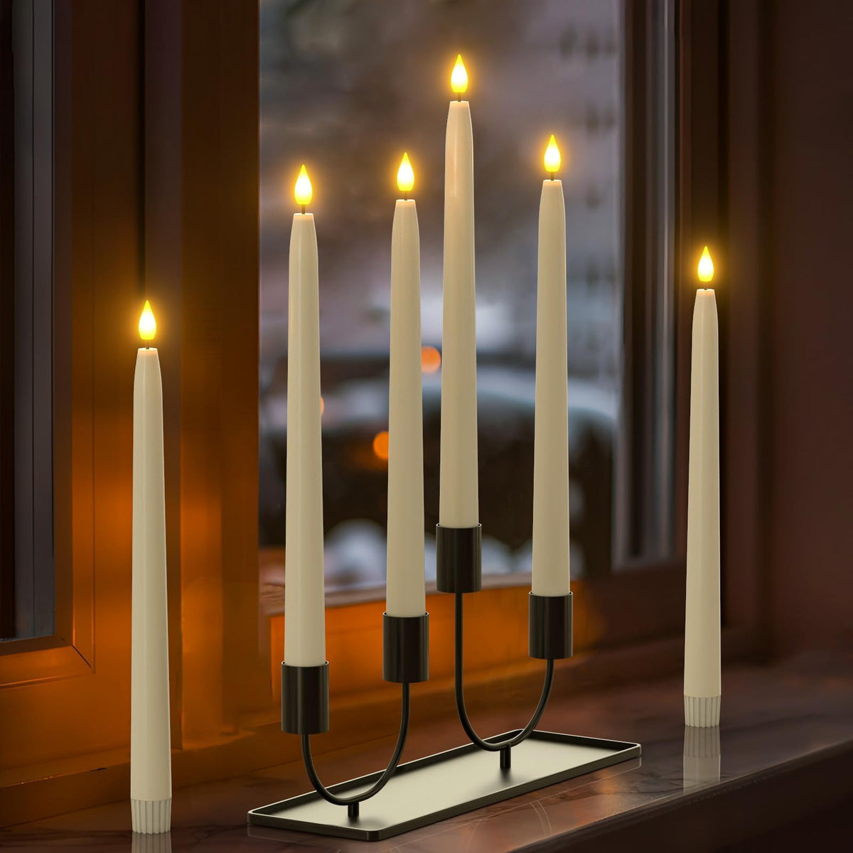 Yme 10pcs Flameless LED Ivory Taper Candles with Timer and Remote 🍁 All In One Marketplace Canada