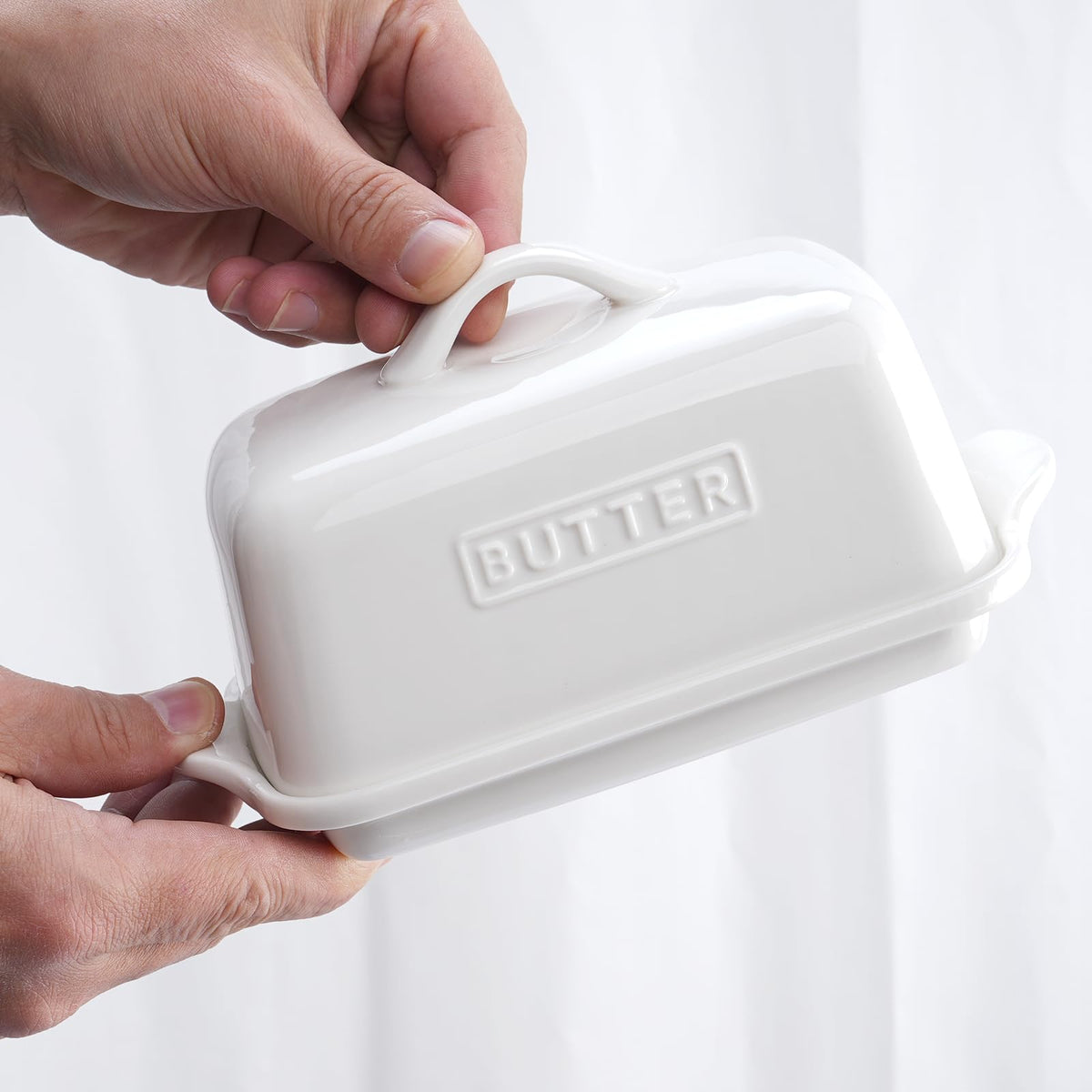 JSHKY Porcelain Butter Dish with Lid for 1lb Canadian Butter Block, White 🍁 All In One Marketplace Canada