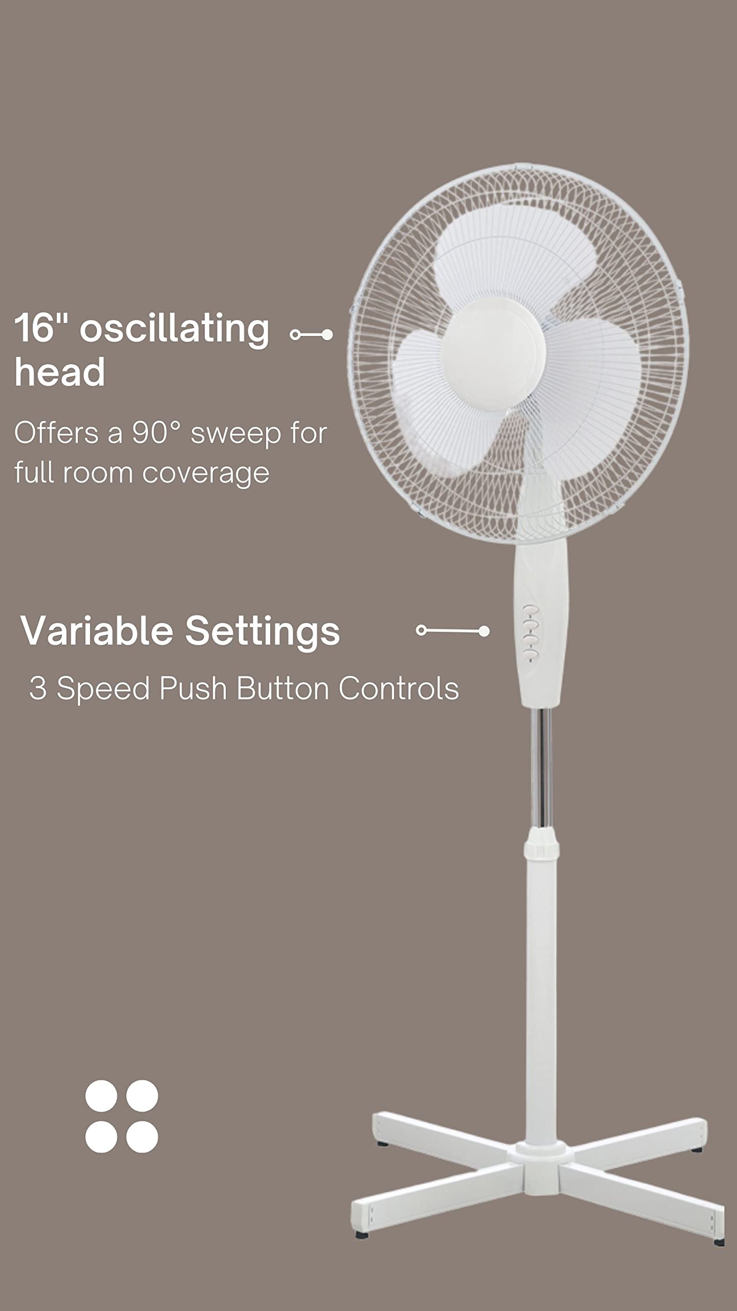 ToolTech Oscillating Pedestal Fan 16 Inch - Available at All In One Marketplace Canada