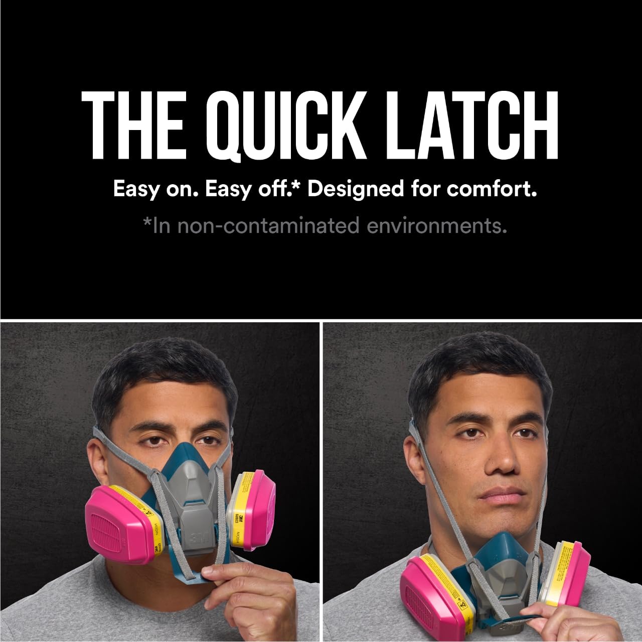 3M Pro Quick Latch Half Facepiece Reusable Respirator All-in-One Kit, Multi-purpose, M (1 Mask and 1-pair Cartridges) 3M