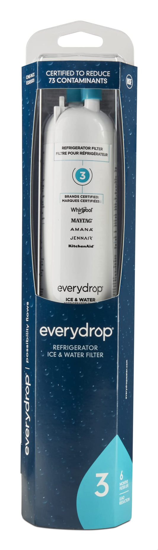 EveryDrop Premium Refrigerator Water Filter Replacement (EDR3RXD1B / Filter 3). The ONLY Water Filter Approved for: Maytag , Whirlpool, KitchenAid, Amana and JennAir brand refrigerators. - Available at All In One Marketplace Canada