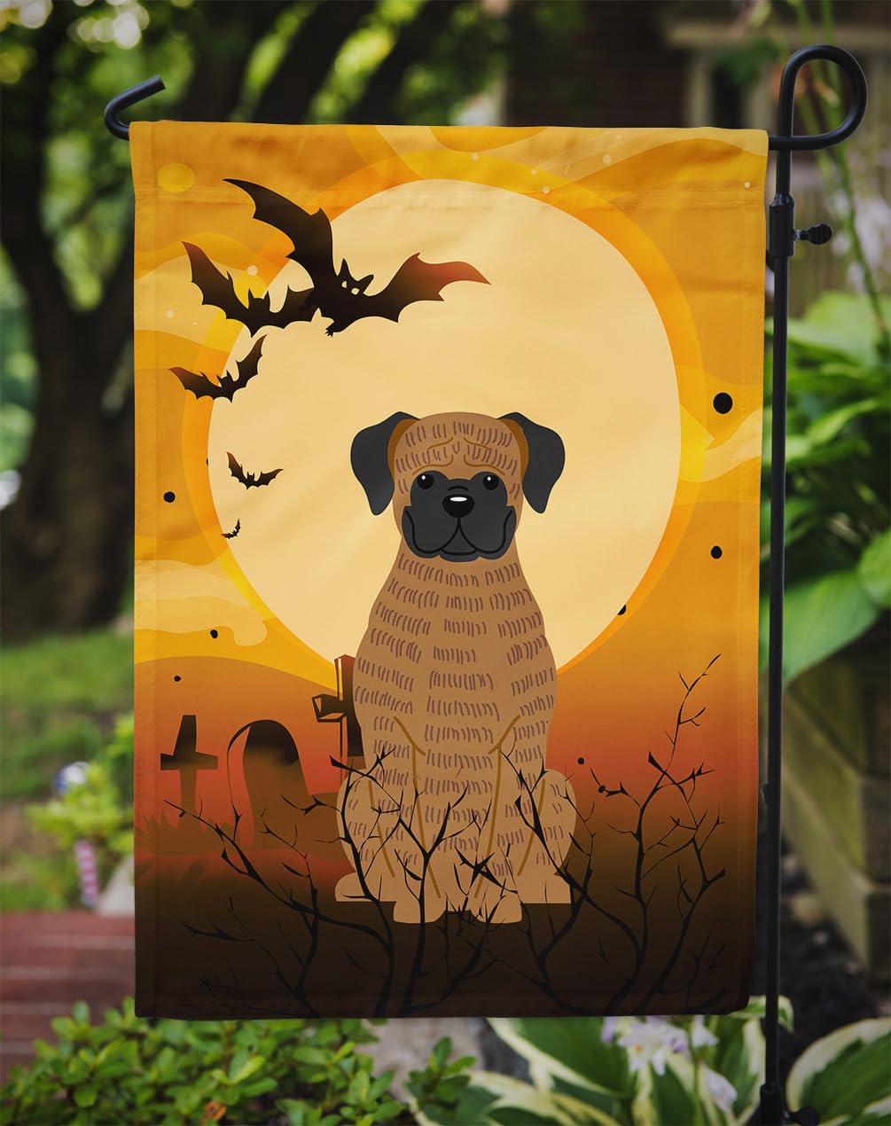 Caroline's Treasures BB4383GF Halloween Brindle Boxer Flag Garden Size, Small, Multicolor