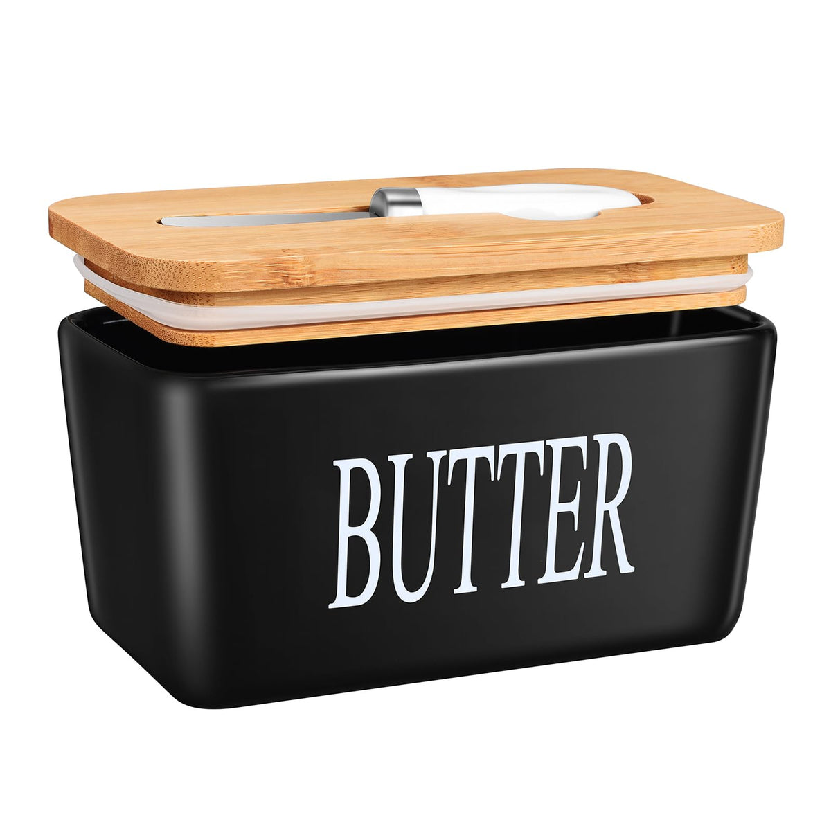 JSHKY Airtight Butter Dish with Spreader, Fits 1lb Butter Block, Black 🍁 All In One Marketplace Canada