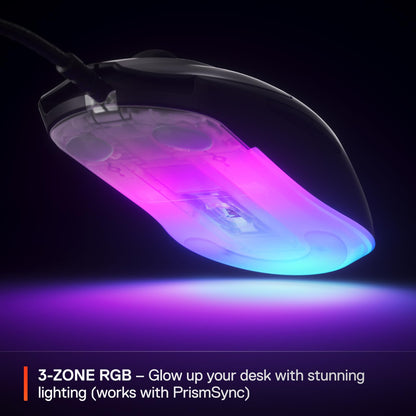 SteelSeries Rival 3 Gen 2 Gaming Mouse — 8500 DPI TrueMove Core Optical Sensor — 60 Million Click Durability — Low Latency — 77g Lightweight — 100% PTFE Feet — RGB — Black 🍁 All In One Marketplace Canada