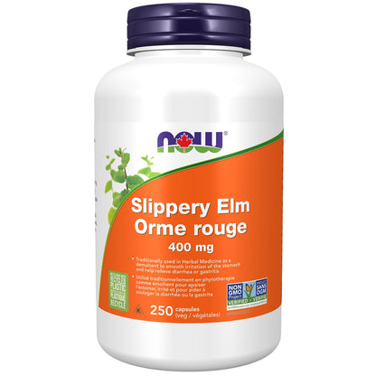 NOW Supplements, Slippery Elm 400mg Capsules, 250 Count