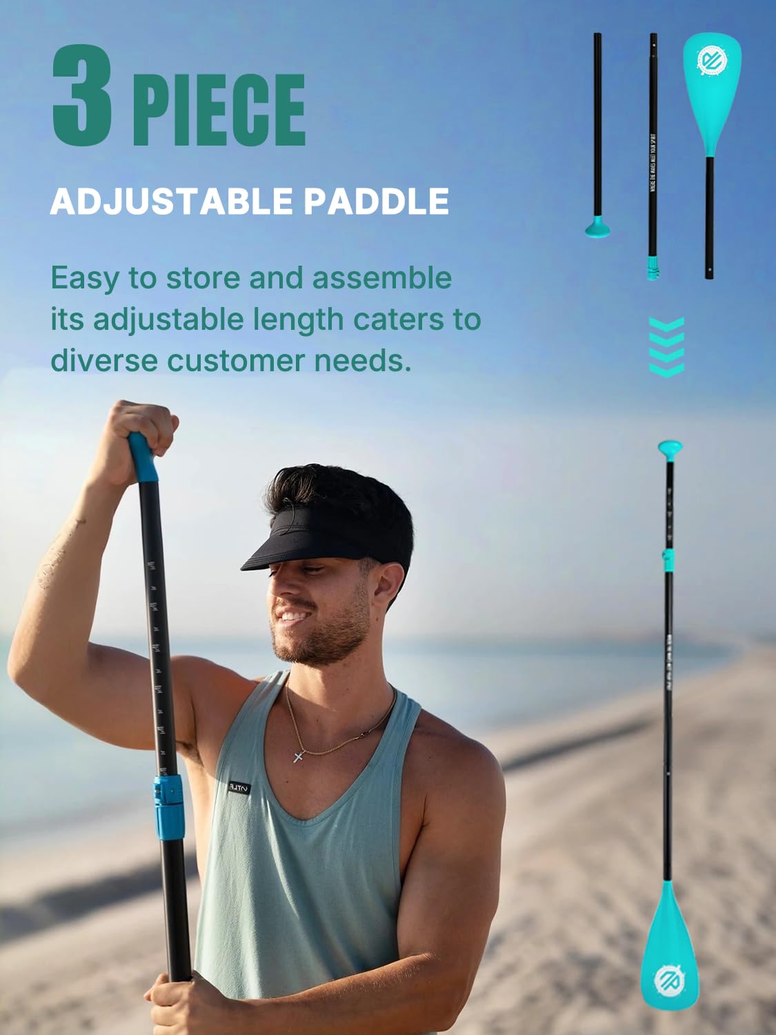 Niphean Inflatable Stand Up Paddle Board with SUP Accessories, 10'6'' All-Round Inflatable SUP, Anti-Slip EVA Deck, Inflatable Paddle Board for Adults & Youth