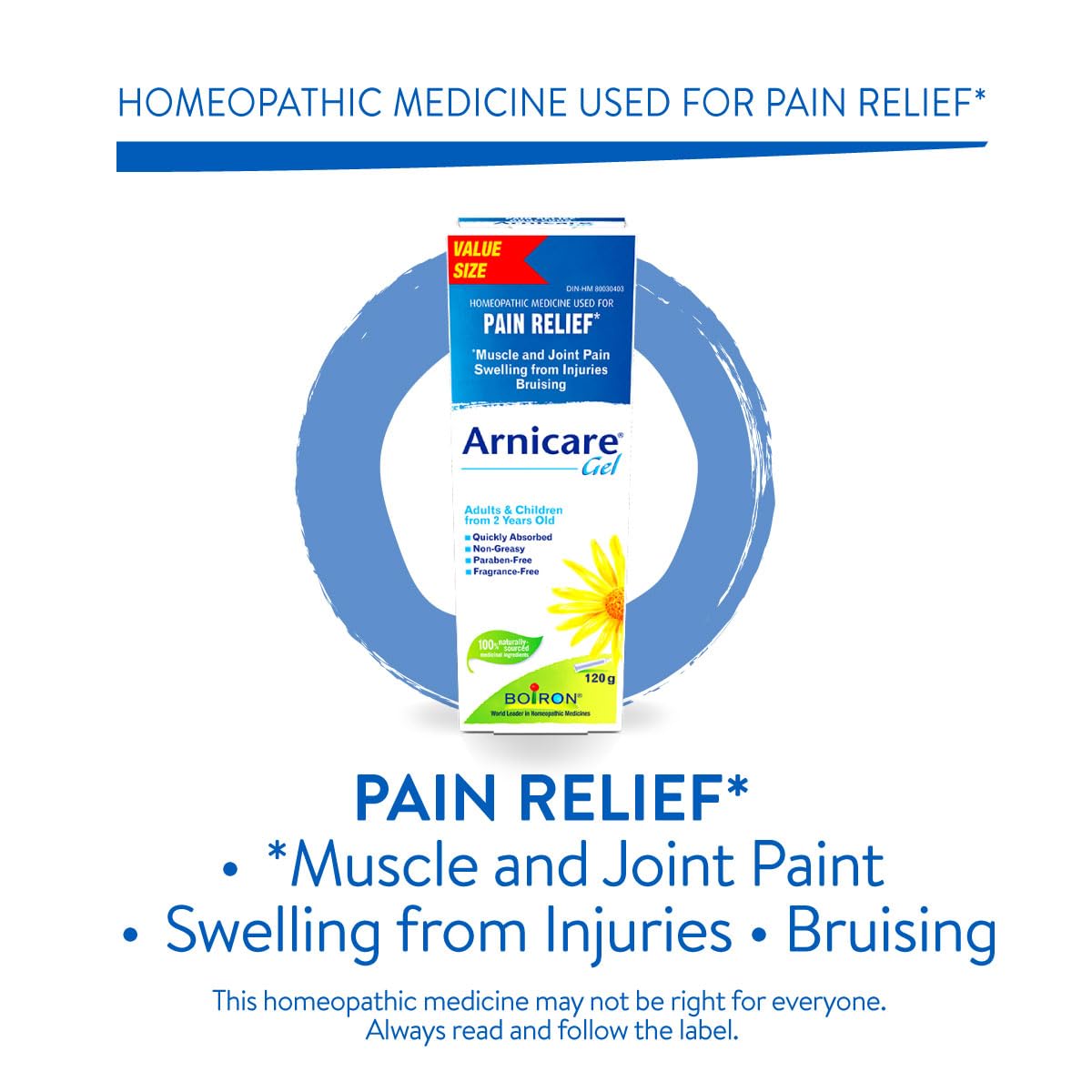 Boiron Arnicare Gel 120g for pain relief, Muscle pain and joint pain. Eases resorption of bruises and inflammatory oedema caused by falls, blows, blunt injury or surgery. 🍁 All In One Marketplace Canada