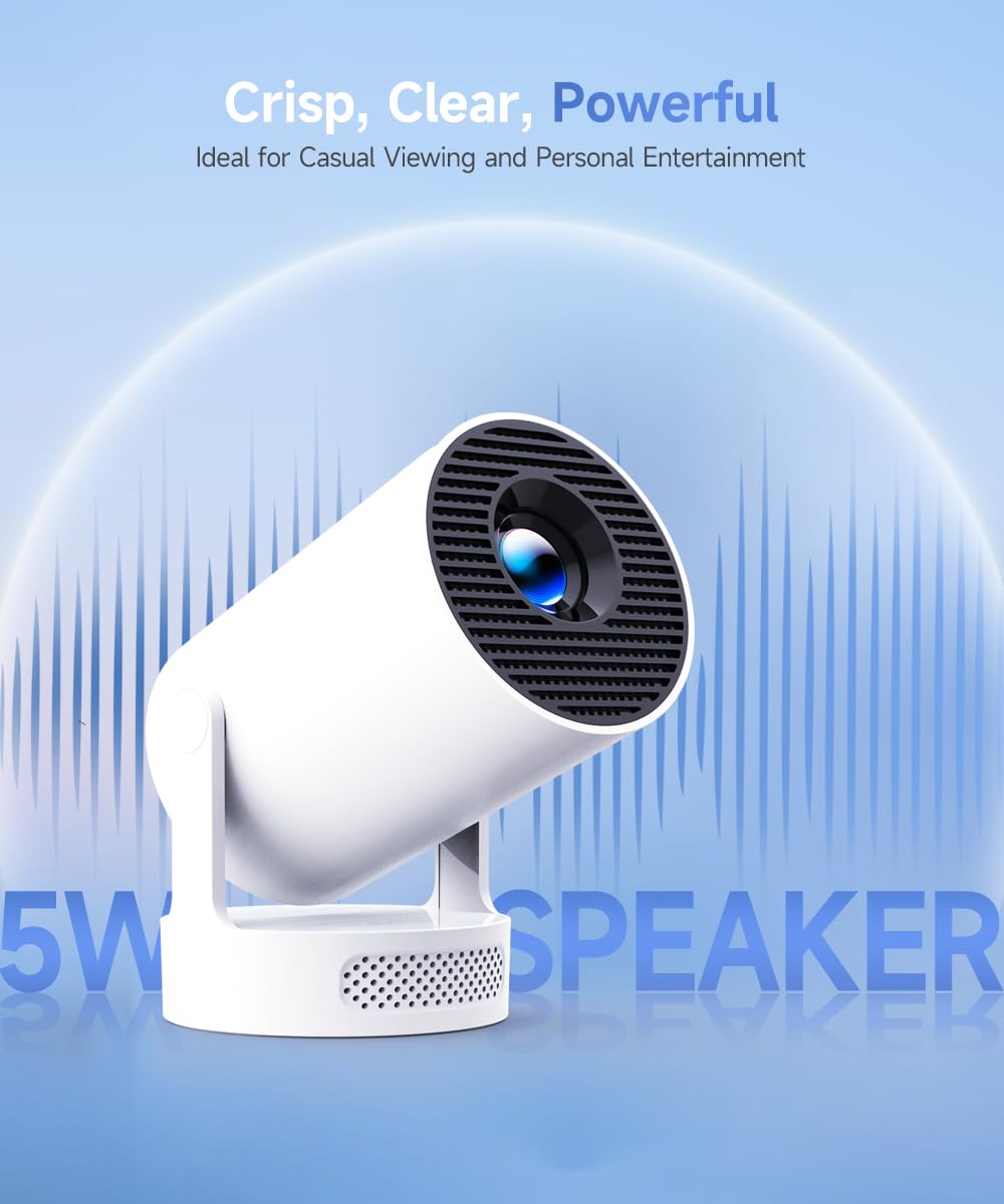 Magcubic Projector 4K with WiFi and Bluetooth, Mini Portable Projecteur with Auto Keystone, Outdoor Movie for Bedroom,200 ANSI,180 Degree Rotation,Built-in Apps (Manual Focus & HY300PRO+)