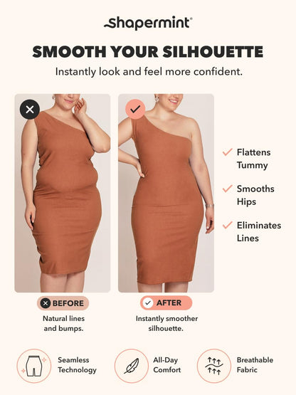 Shapermint High Waisted Body Shaper Shorts - Shapewear for Women Tummy Control Small to Plus-Size Nude Small