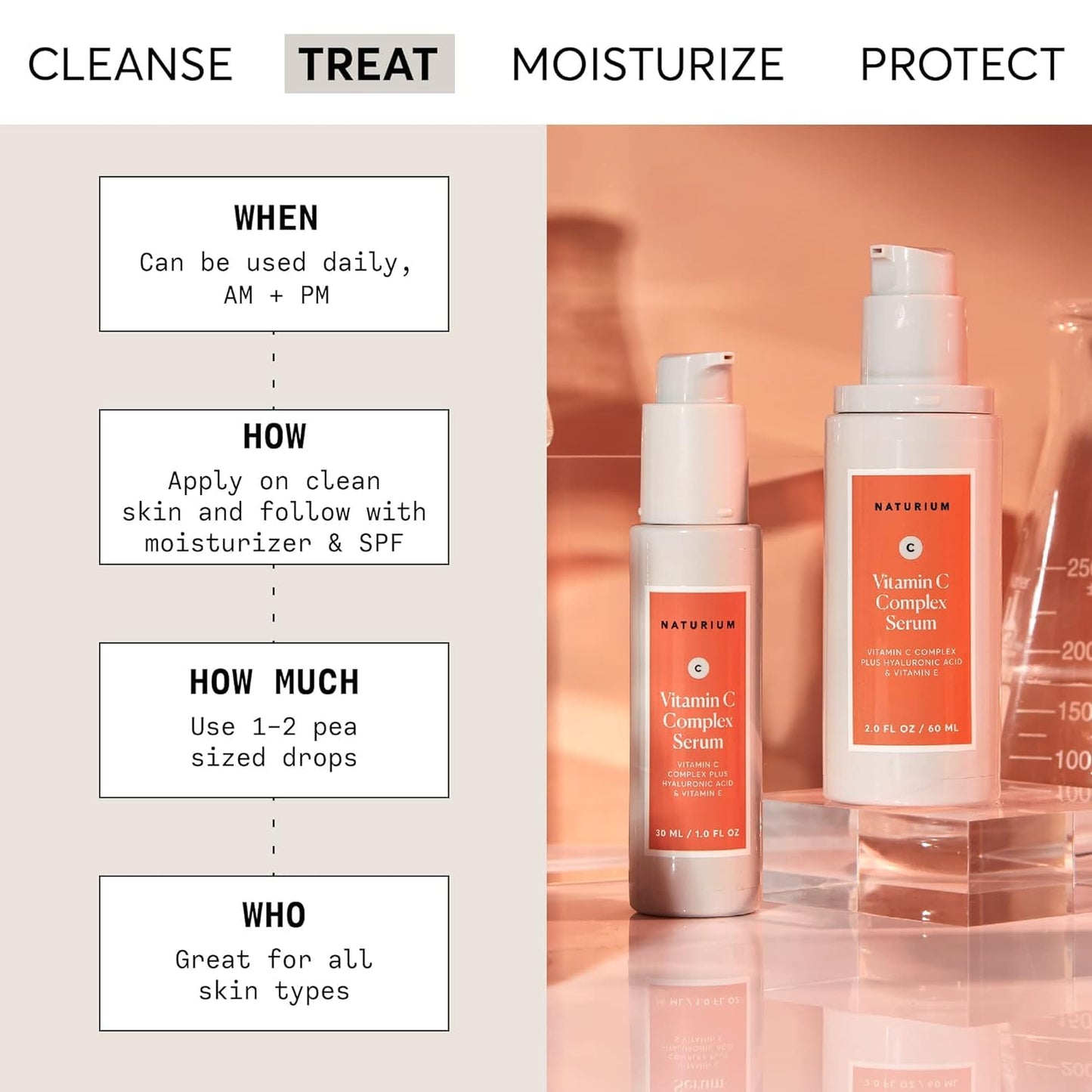 Naturium Vitamin C Complex Face Serum | With Hyaluronic Acid & Vitamin E, For Most Skin Types | 1.0 FL OZ / 30 ml - Available at All In One Marketplace Canada