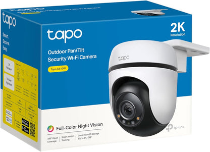 Tapo 2K 3MP QHD Pan/Tilt Outdoor Wired Security Wi-Fi Camera, 360° Visual Coverage, Full-Color Night Vision Up to 98ft, Smart Motion Tracking, Person Detection,Physical Privacy Mode(Tapo C510W)