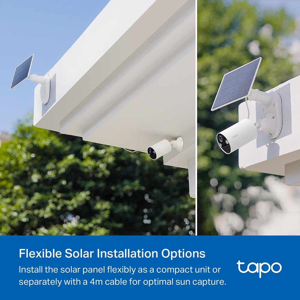 TP-Link Tapo Solar-Powered Security Camera Kit, 2K Wireless Battery Camera w/Solar Panel Base, Smart Person Detection, SD/Cloud Storage, Spotlight Color Night Vision, No Hub Needed (Tapo C410 KIT) - Available at All In One Marketplace Canada