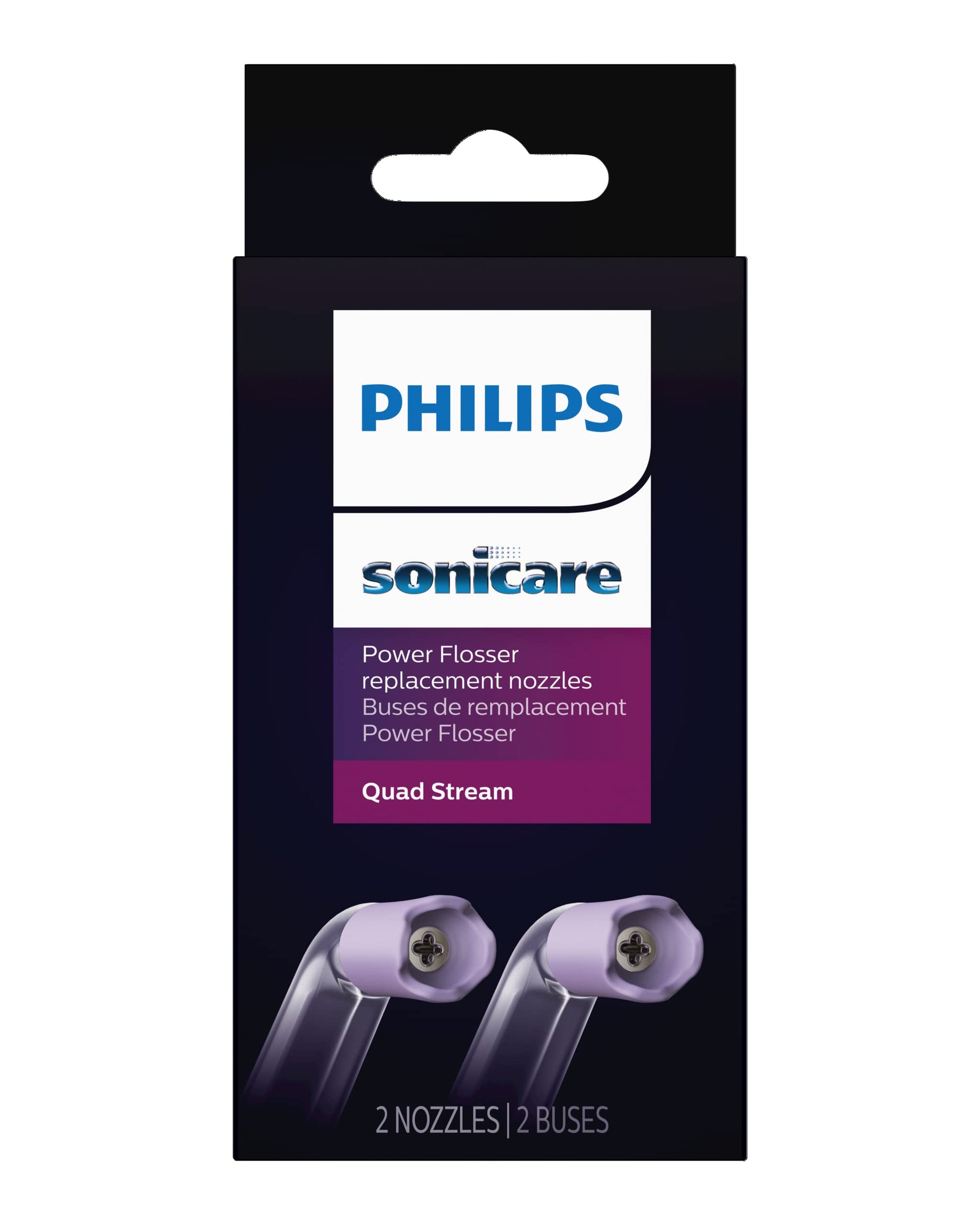 Philips Sonicare Power Flosser Quad Stream Tips, Compatible with Philips Sonicare Power Flosser Only, 2-Pack, HX3062/00 Philips Sonicare