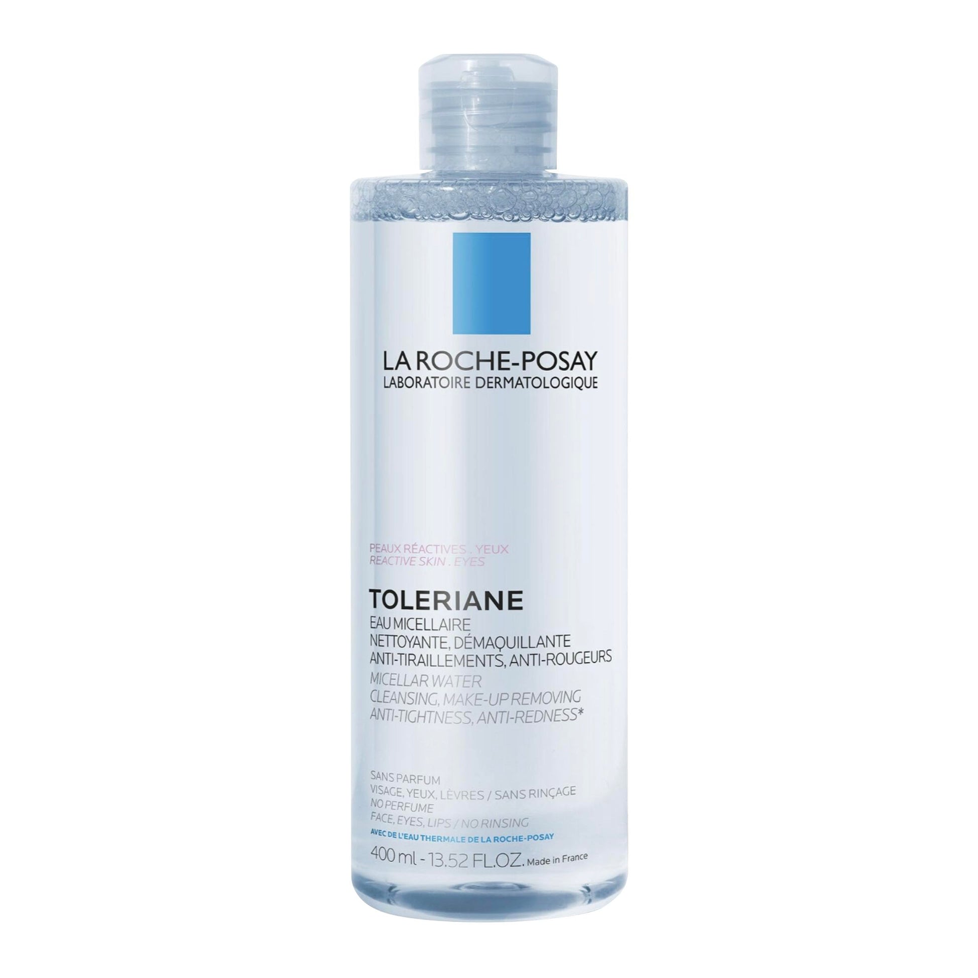 La Roche Posay Toleriane Micellar Water for Reactive Skin, Gently Cleanses & Removes Makeup, Formulated with Glycerin for Hydration, Fragrance-Free & Alcohol-Free, Recommended by Dermatologists, 400ml La Roche-Posay