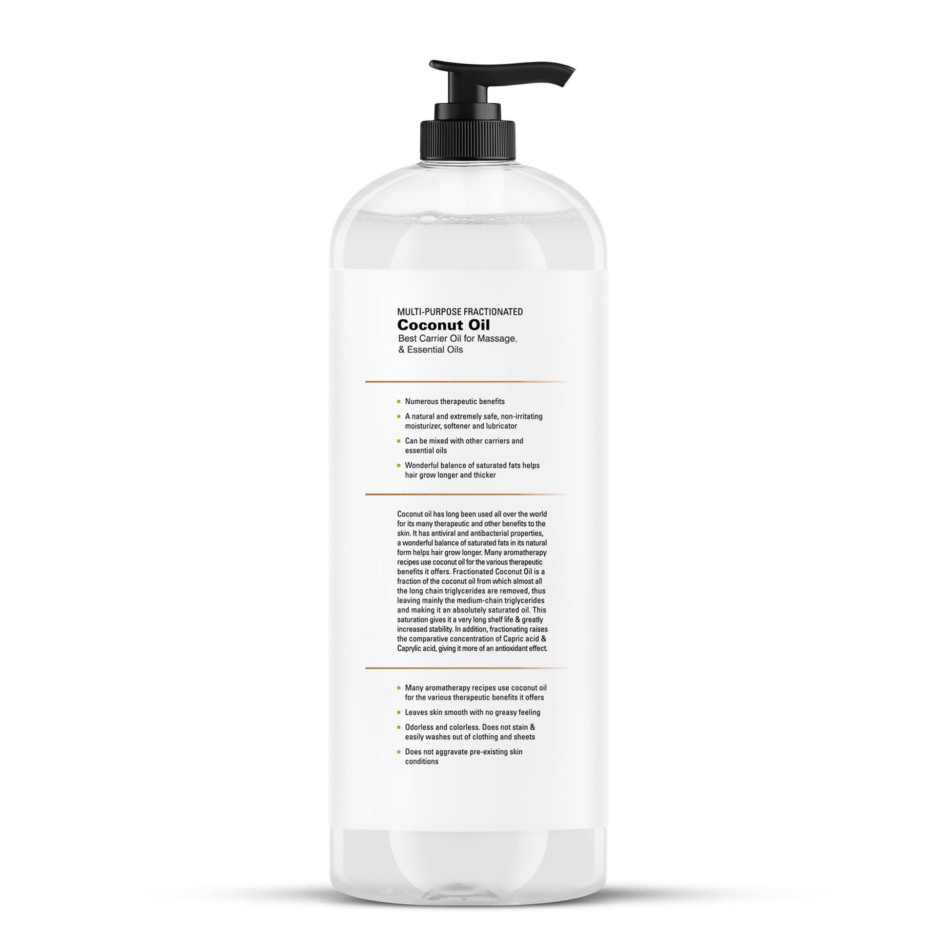 Majestic Pure Fractionated Coconut Oil – Lightweight Liquid Carrier Oil for Essential Oils, Massage, Skin, Hair & DIY Personal Care Applications – 16 Fl Oz - Available at All In One Marketplace Canada