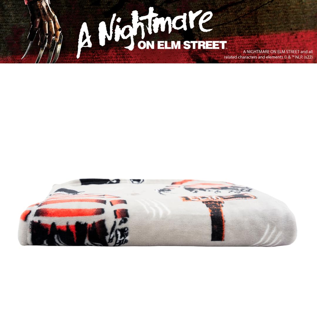 Couverture Franco Collectibles A Nightmare on Elm Street, jeté d'Halloween, literie en peluche super douce et confortable, 50" x 70", (produit sous licence officielle)