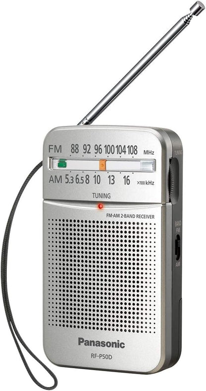 Panasonic RF-P50 Pocket AM/FM Radio, Silver, Without Headphone (RFP50) Panasonic