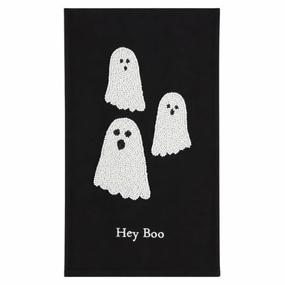Mud Pie Halloween Bead Towel, Ghost, 26" x 14"