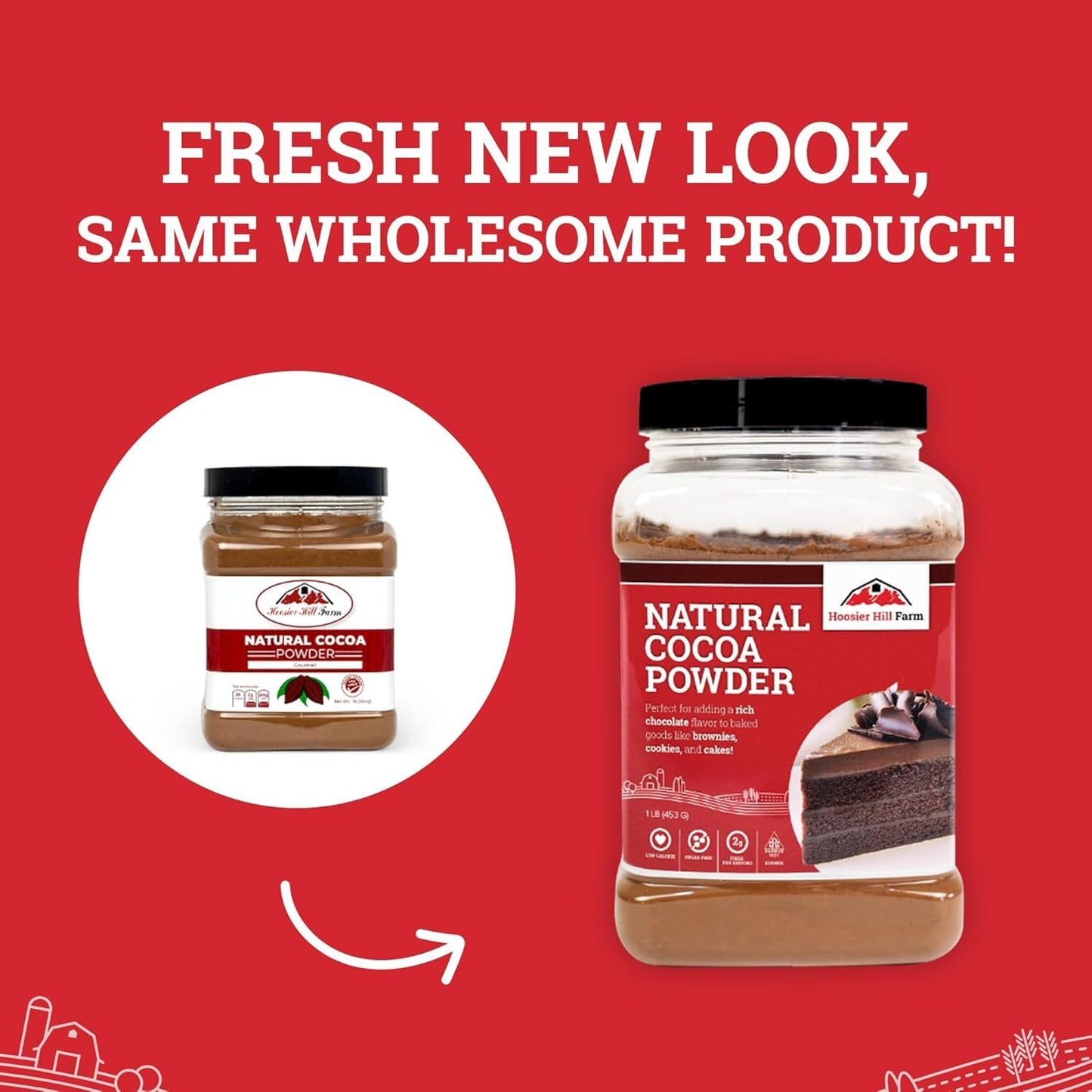 Hoosier Hill Farm Natural Cocoa Powder, 1 lb - Available at All In One Marketplace Canada