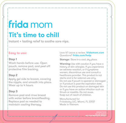 Frida Mom Nursing Pads, Cooling Hydrogel Nipple Pads for Hydration, 8ct