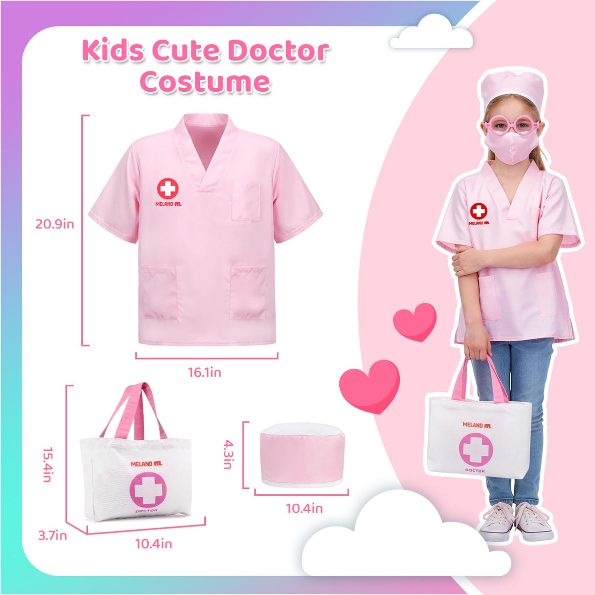 Meland Doctor Kit Kids with Dog Toys & Costume Play Set, Gift for Girls 3-6 🍁 All In One Marketplace Canada