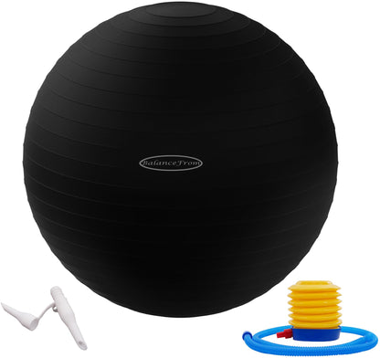 BalanceFrom Anti-Burst Slip Resistant Exercise Ball - 26-inch Black, 2,000-Pound Capacity