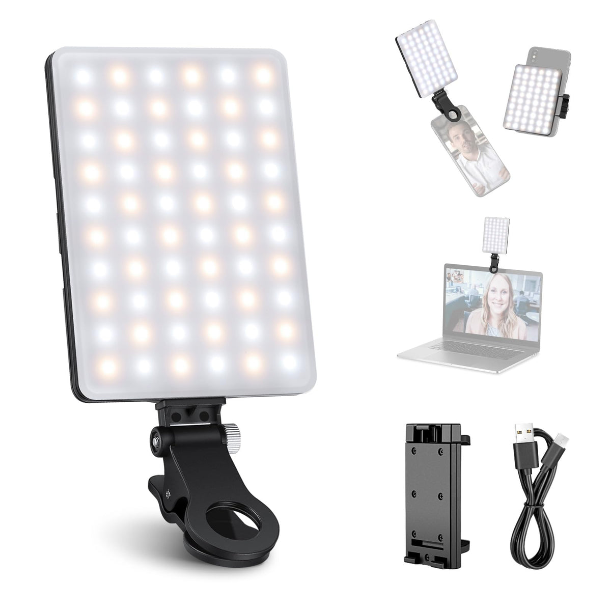 NEEWER Basics NL-60AI Selfie Light for Phone with Front & Back Clip
