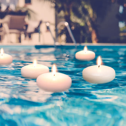 flamecan 24 Pack Floating Candles, 3” White Unscented Dripless Wax Burning Candles, for Cylinder Vases, Weddings, Party and Holiday 🍁 All In One Marketplace Canada